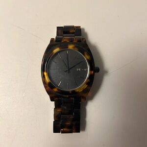 Nixon Tortoise Shell Watch with Dark Dial